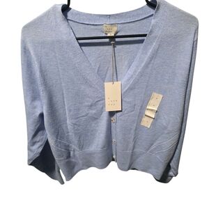 a new day Light Blue V-Neck Button-Front Cardigan